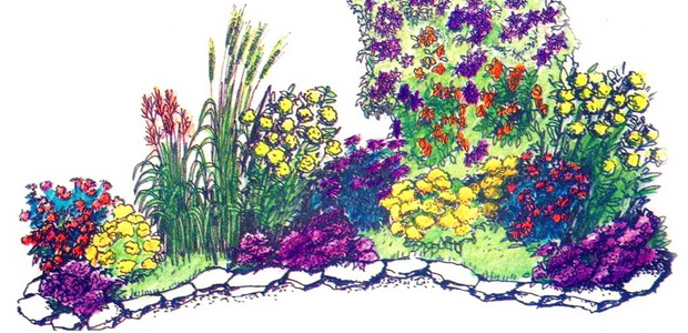 Разные виды цветников в дизайне сада